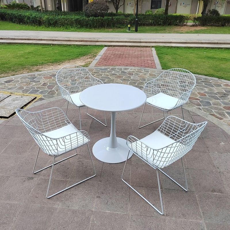 Contemporary Patio Chair Set Metal Outdoor Bistro Chairs with Cushion