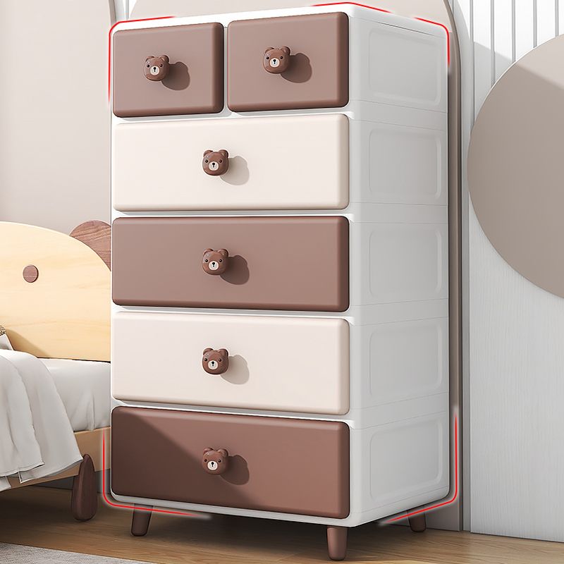 Scandinavian Plastic Kids Dressers Vertical Kids Furniture for Bedroom