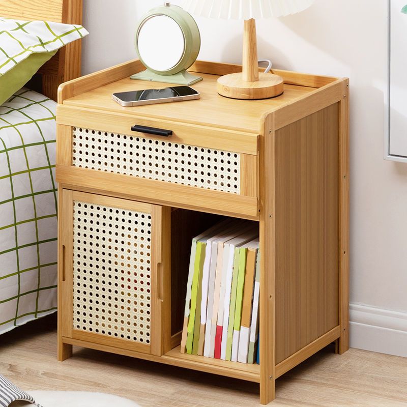 Contemporary Night Table Open Storage Accent Table Nightstand for Home