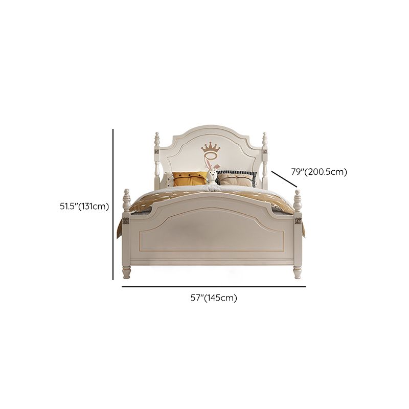 Contemporary Wood Headboard Princess Panel Manufactured Wood Bed