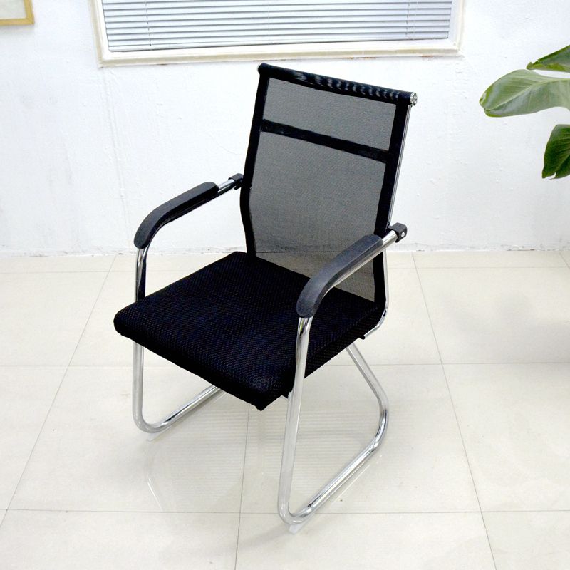 Medium/High Back Office Chair Fabric Sponge Seat Stainless Steel Legs Desk Chair