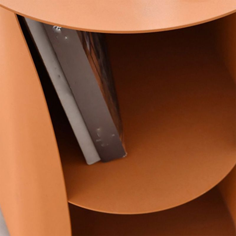 Contemporary Bedside Cabinet Open Storage Metal Accent Table Nightstand for Bedroom