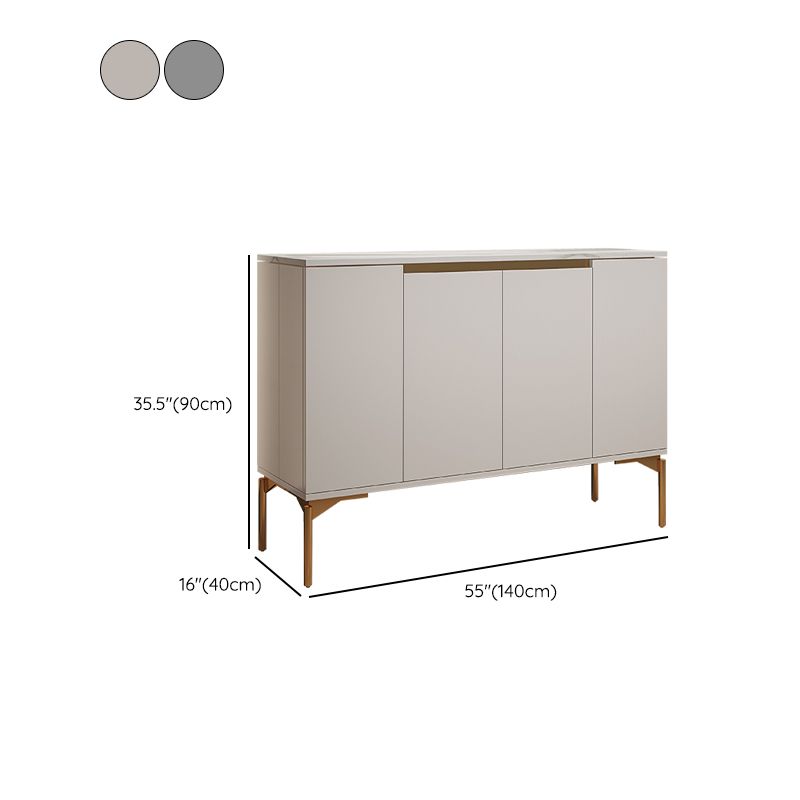 Contemporary Solid Wood Sideboard Cabinet with Drawers in White