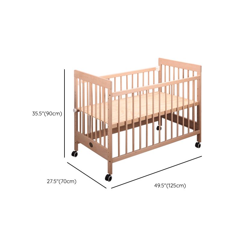 Convertible Baby Crib Wood Nursery Bed with Adjustable Height