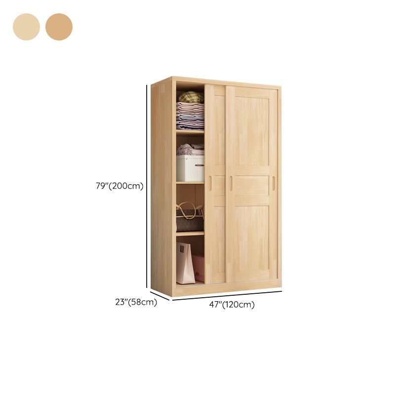 Modern Brown Kid's Wardrobe Wooden Glossy 2-Door Coat Locker