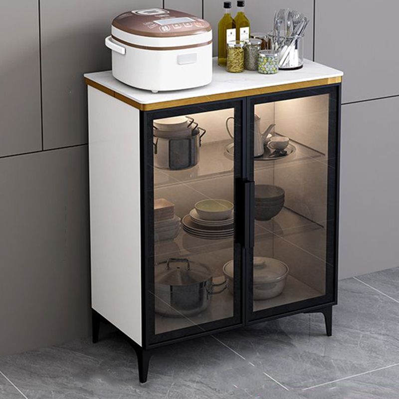 Modern Style Glass Doors Wood Sideboard Cabinet with Cabinets