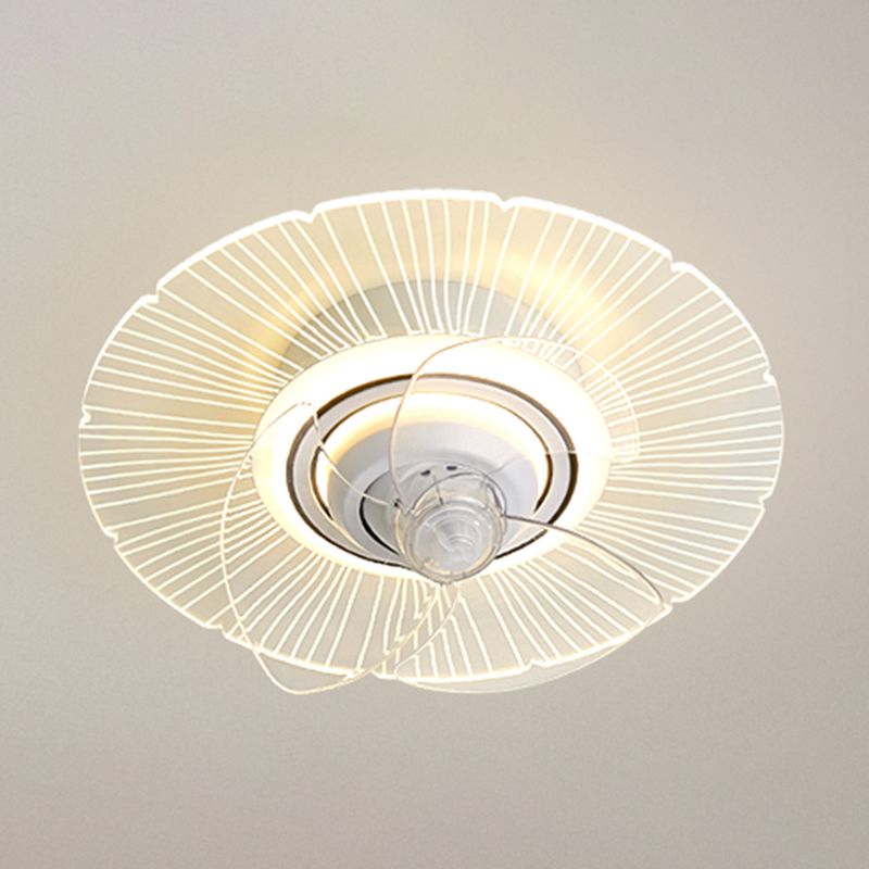 Metal Round Ceiling Pendant Modern Style 1 Light LED Fan Light for Living Room