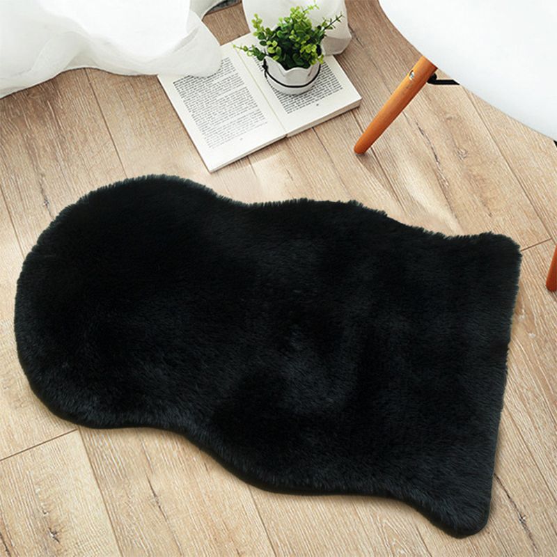 Irregular-Shape Plain Rug Multi Colored Nordic Rug Plush Pet-Friendly Anti-Slip Backing Washable Rug for Room