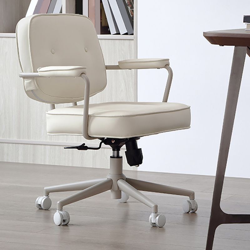 Contemporary Padded Arms Desk Chair Adjustable Seat Height Task Chair for Office