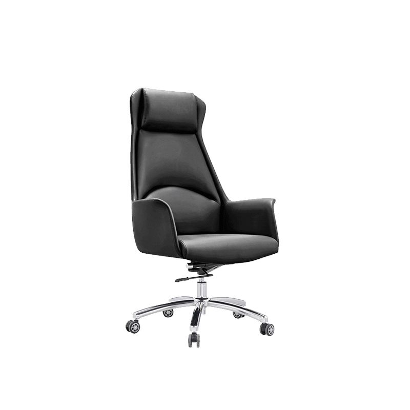 Modern Chair Armless Leather Adjustable Seat Height Desk Chair with Wheels