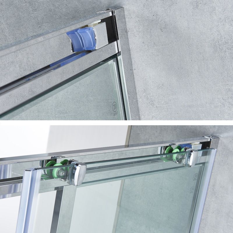 Double Sliding Shower Kit Home Corner Framed Tempered Glass Shower Kit