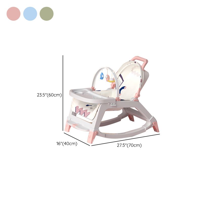 Contemporary Baby Crib Cradle Oval Height Adjustable Cradle with Music