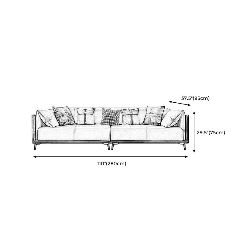 Contemporary Stain-Resistant Faux Leather Sofa/Sectional with Pillowed Back Cushions