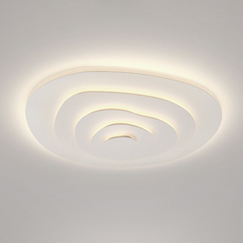 White LED Modern Metal Flush Mount Geometric Shape Ceiling Light with Acrylic Shade