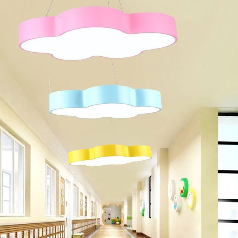 Modern Cloud Pendant Ceiling Light Metal LED Kindergarten Suspended Lighting Fixture