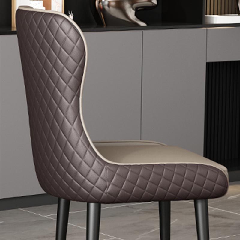 Glam Dining Side Chair Upholstered Leather Side Chair for Home