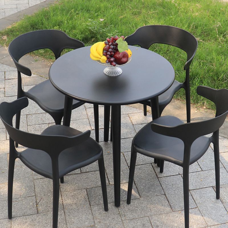 Modern Dining Side Chair Plastic Outdoor Bistro Armless Chair