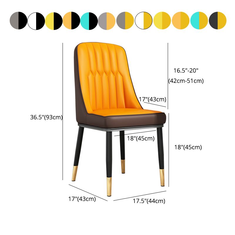 Modern Style Parsons Chair PU Leather Chairs for Dining Room