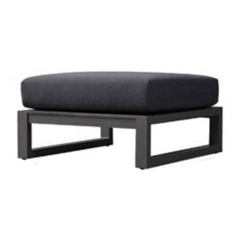 Metal Outdoor Patio Sofa 1 Piece Black Patio Sofa with Cushions