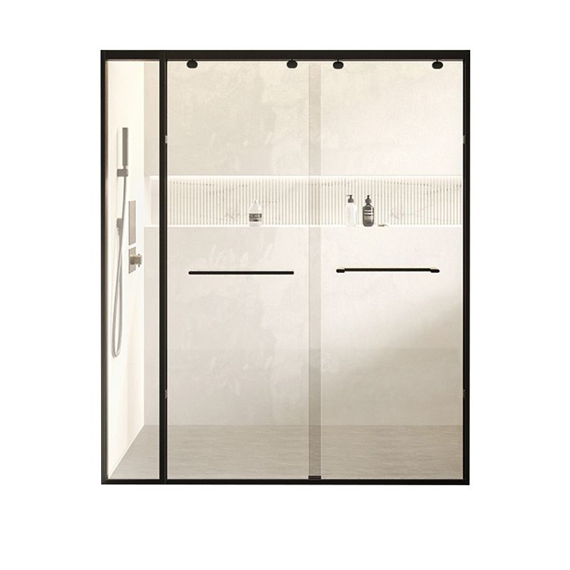 Double Sliding Shower Door Semi Frameless Shower Door with Stainless Steel Frame