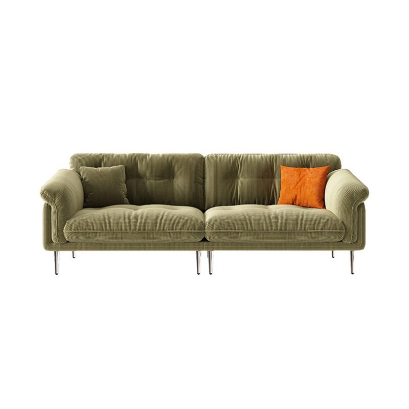 Standard Flared Arm Tufted Contemporary Sofa Couch in Beige/green