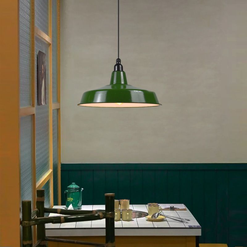 1 Light Lid Pendant Lighting Industrial Metallic Pendant Ceiling Lights for Restaurant