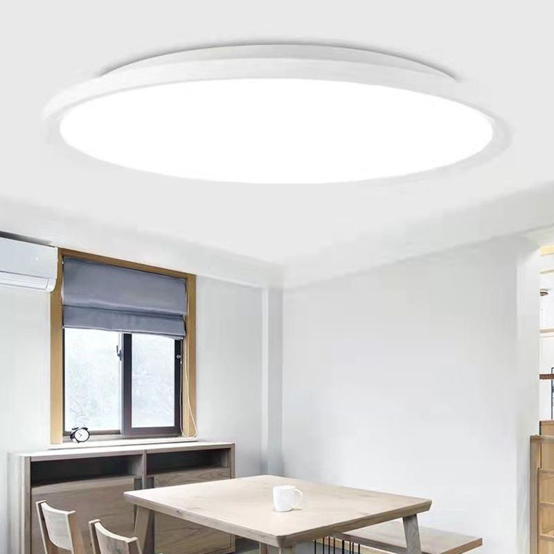 Nordic Minimalist Style Round LED Ceiling Light Ultra Thin Design Flush-mount Lighting Fixture for Bedroom Study Room