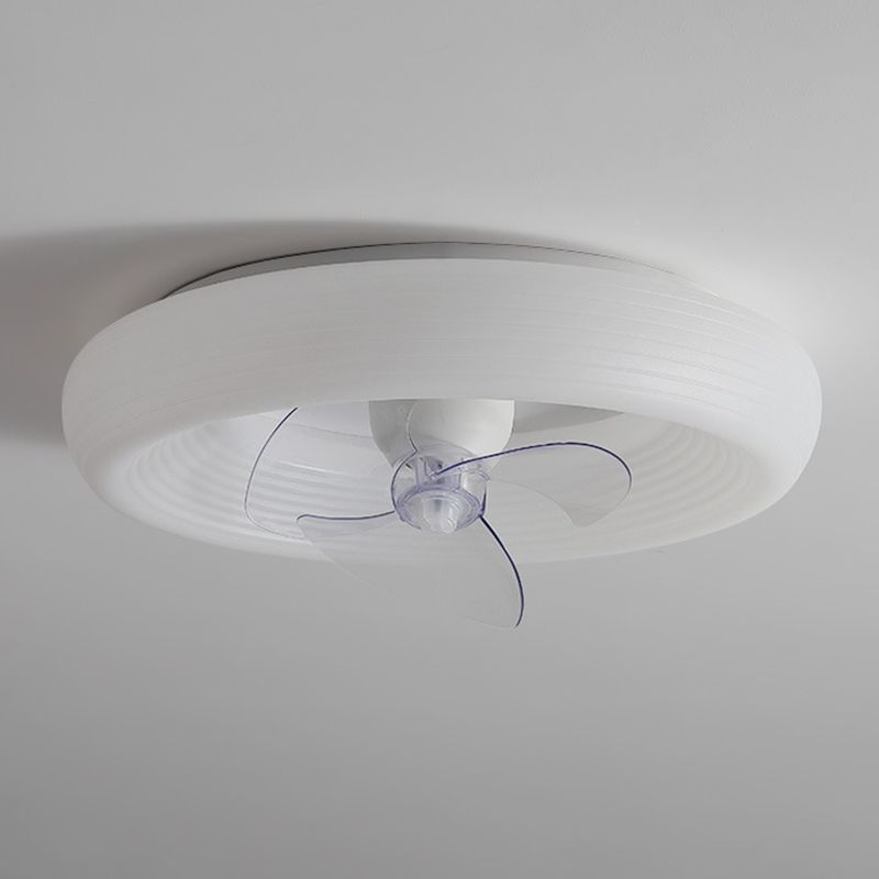 3-Blade White Ceiling Fan Modernism LED Fan with Light for Home