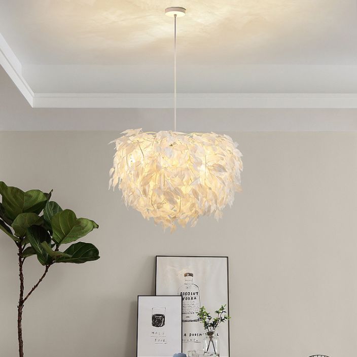 Sphère plume lustre pendentif léger chambre contemporaine luminaire en suspension