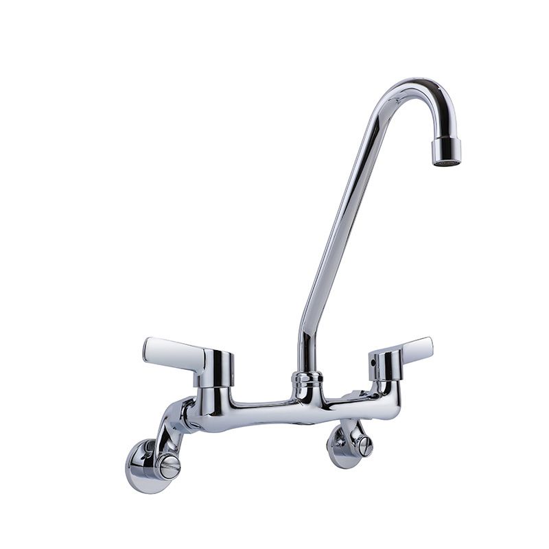 Modern Bar Faucet Brass Double Handle Wall Mounted Pot Filler Faucet