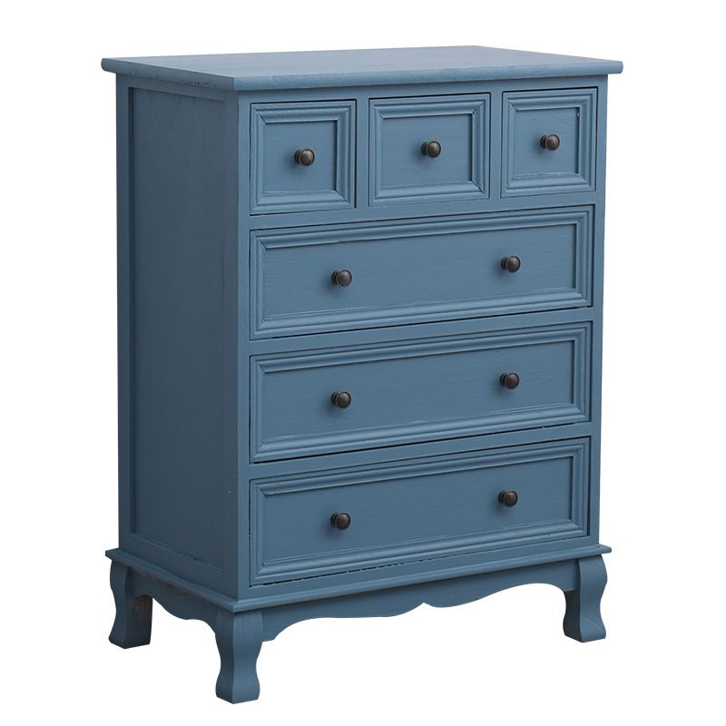 Nautical Matte Finish Storage Chest Solid Wood Bedroom Dresser