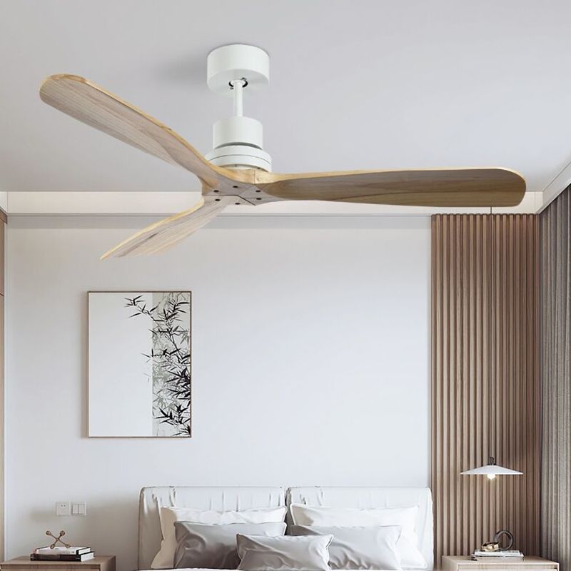 Modern Metal Ceiling Fan Light Fixture Wooden LED Ceiling Lamp for Bedroom