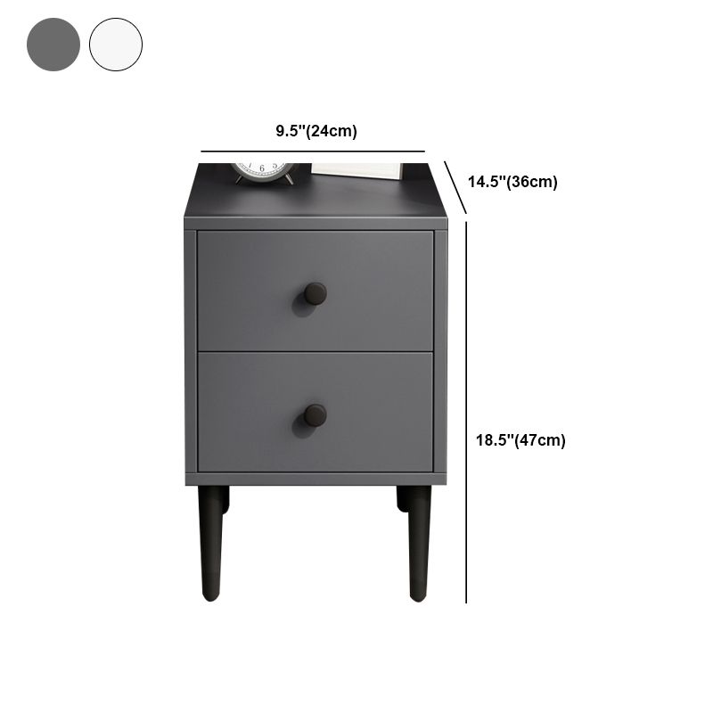 Contemporary Wood Nightstand with Drawers Accent Table Nightstand