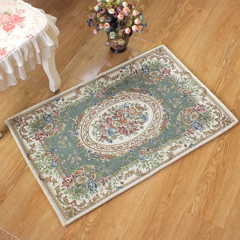 Classy Jacquard Rug Multi Colored Retro Carpet Polypropylene Stain Resistant Non-Slip Backing Washable Rug for Door