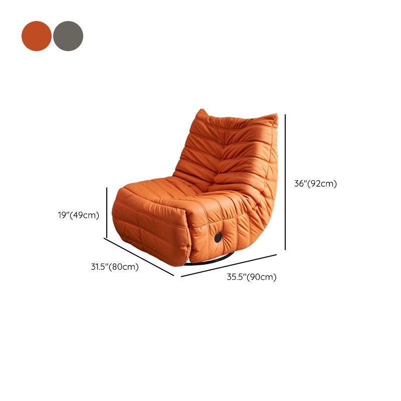 Modern Swivel Reclining Chair Tufted Faux Leather Manual Recliners