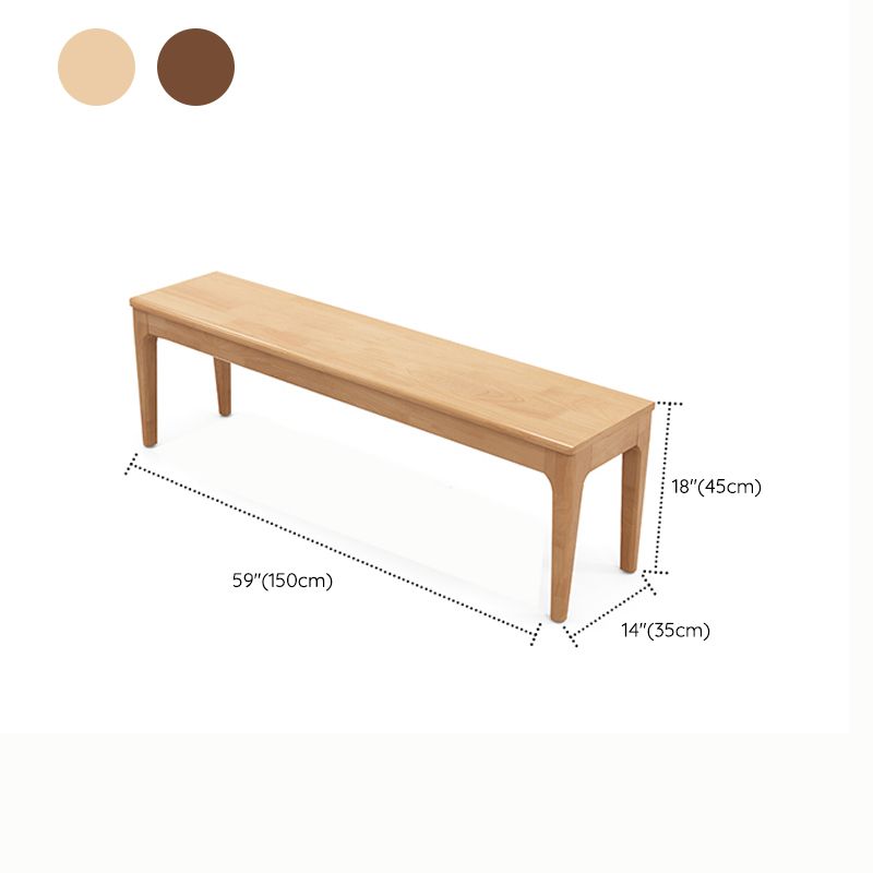 Modern Rubber Wood Bedroom Bench 17.7" Height Bench with Legs