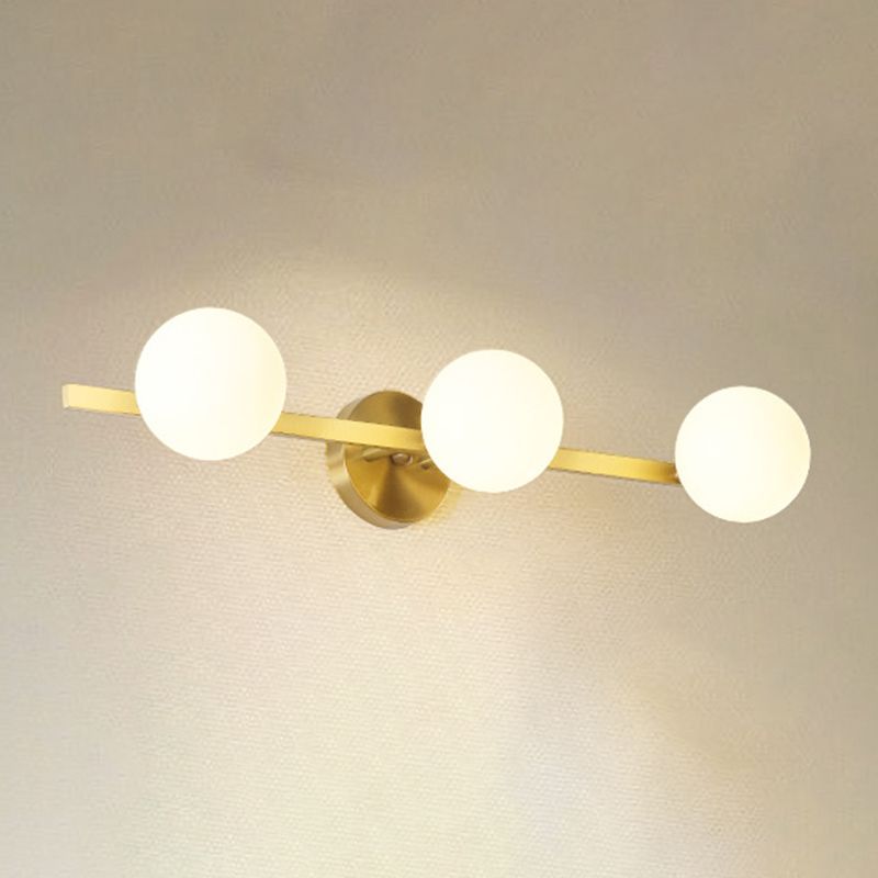 Bubble Sconce Light Fixture Minimalist Style Metal Gold Wall Lighting Fixture for Bathroom