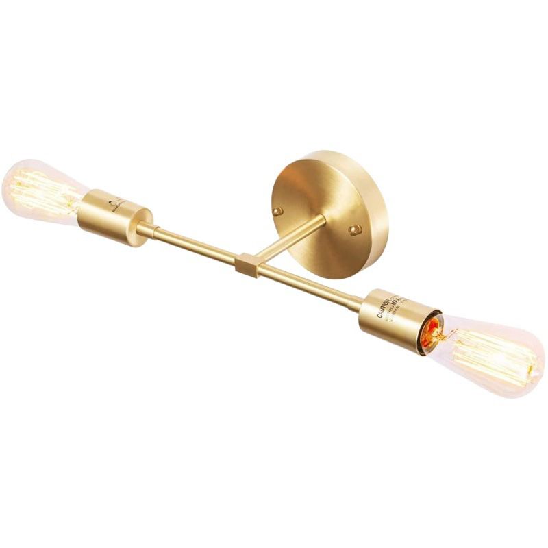 Gold / Black 2 - Light Bath Lighting Iron Bathroom Vanity Lighting without Shade