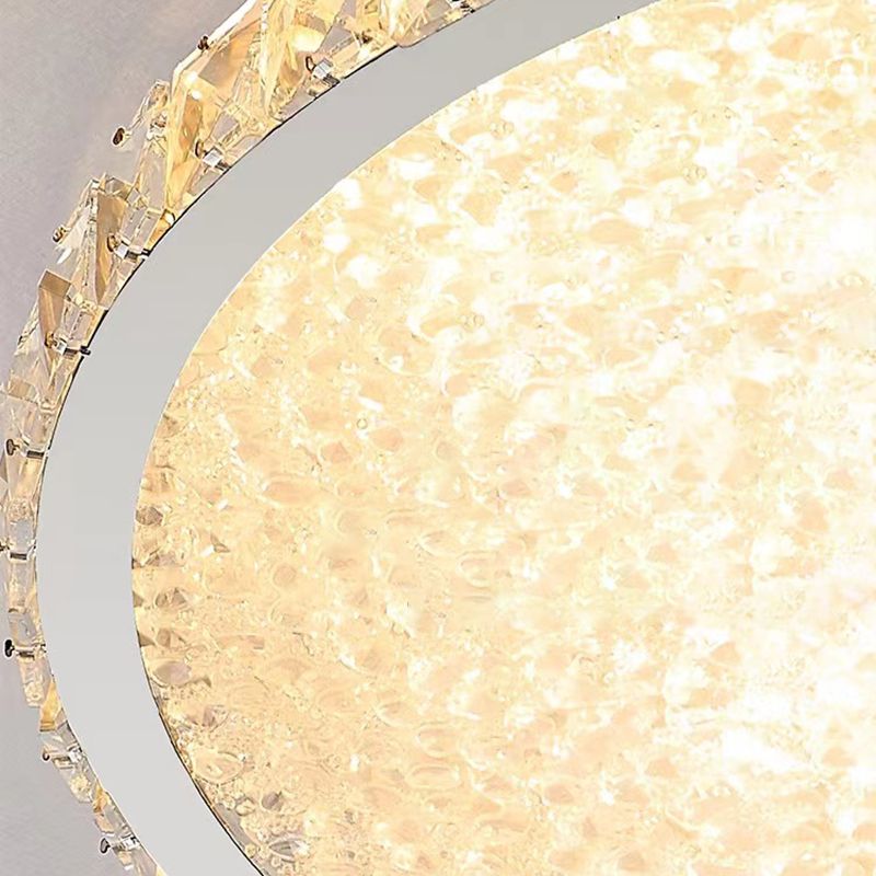 Circle Flush Ceiling Light Modern Crystal 1 Light Flush Light Fixtures