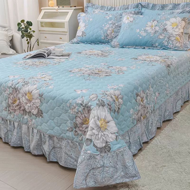 Pure Cotton Bed Sheet Home Bedroom Dormitory Simple Floral Fitted Sheet