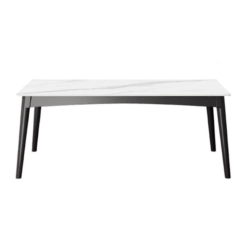 Modern White Dining Table with 4 Legs Rectangle Slate Dining Table