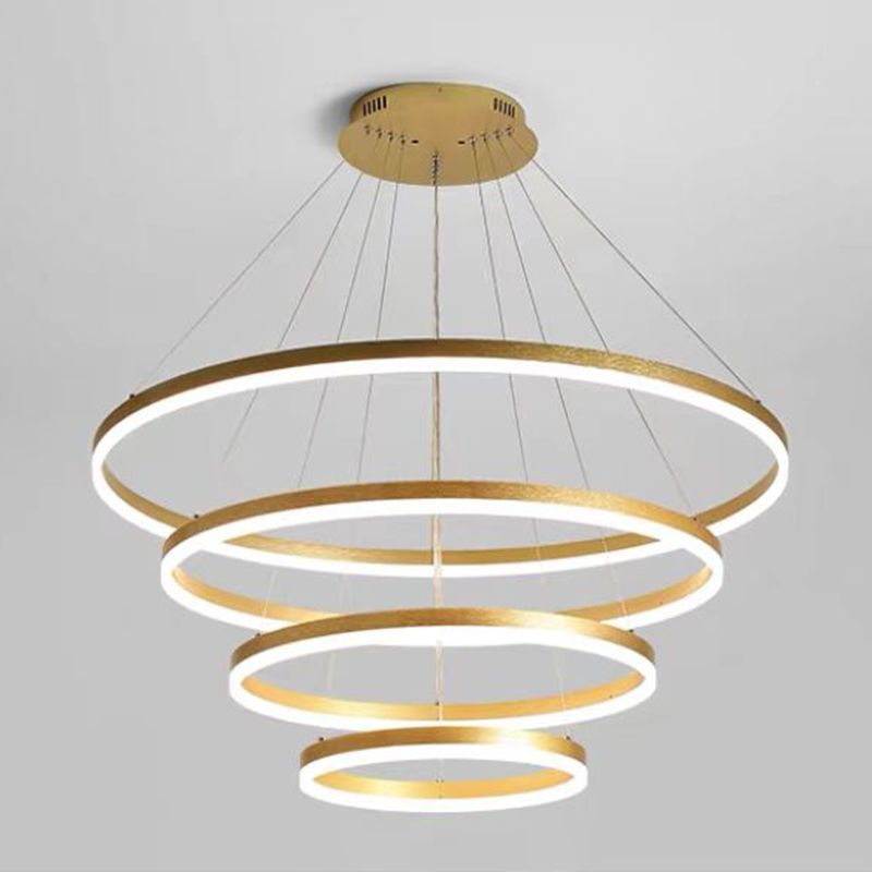 Metal Multi-Tier Chandelier Pendant Light Simple LED Hanging Light Fixture