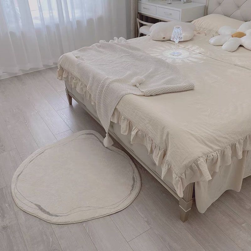 Tappeto bianco a strisce irregolari bianche tappeto senza slip per salotto