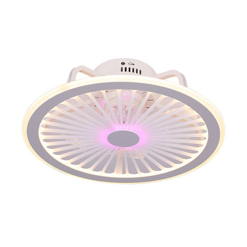 Ultrahin Kids Bedroom Plafond Lampe à fans acrylique LED minimaliste Semi Flacing en blanc