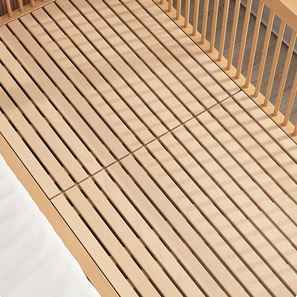 Contemporary Solid Wood Nursery Crib in Mature with Guardrail