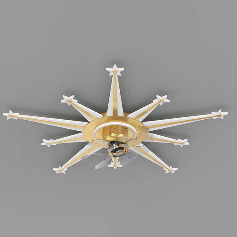 7-Blade LED Fan with Light Contemporary Golden/Black Ceiling Fan for Home