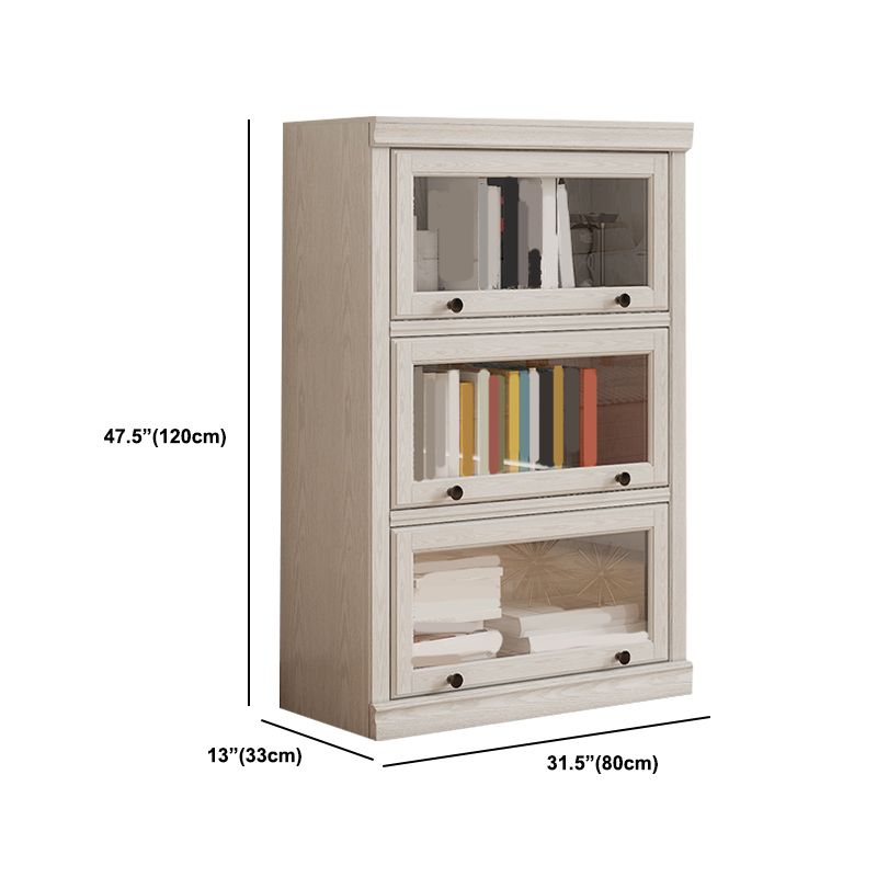 Contemporary Engineered Wood Bookcase White Standard Shelf with Doors