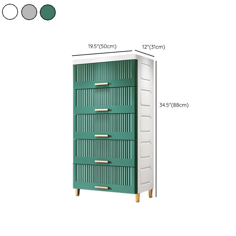 Ultra Modern Vertical Plastic Kids Dressers with Drawers for Bedroom