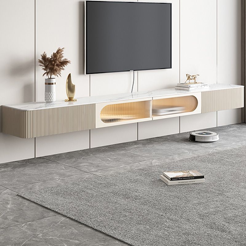 Modern Style Slate Top TV Stand Wall-mounted TV Console with Drawers