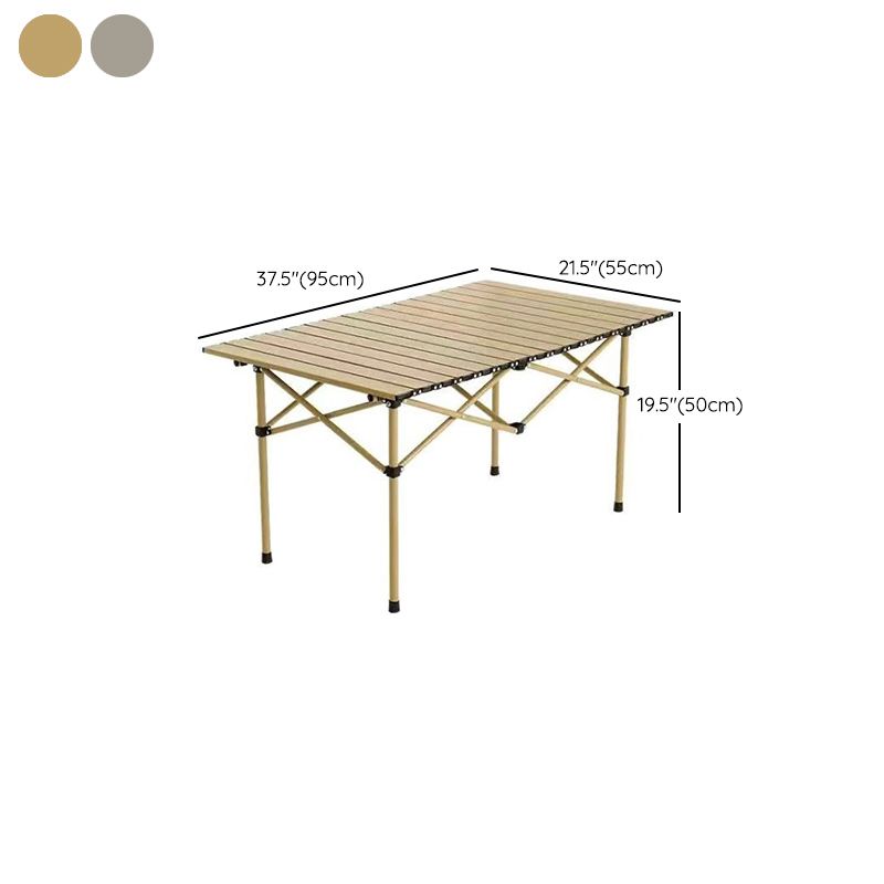 Metal Contemporary Camping Table 19.7" Tall Rectangle Camping Table